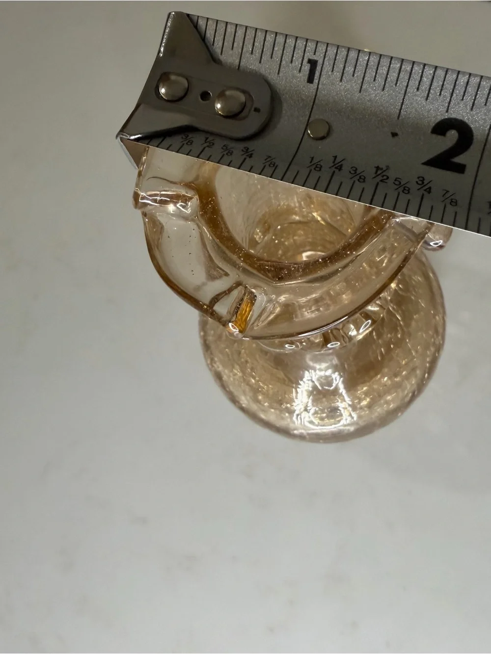 Sandwich glass miniature by pilgrim glass , Amber Crackle Glass Decorative Vase